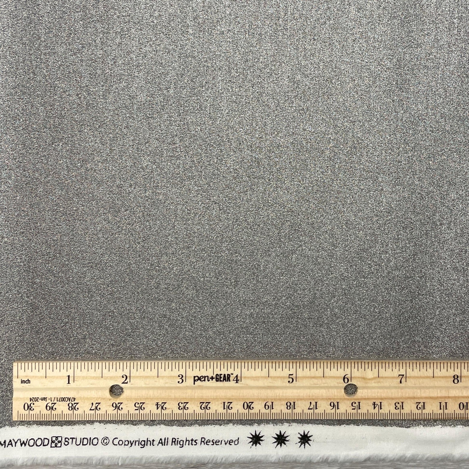 Starlight Metallics - Gunmetal - Quilting Cotton - Maywood Studio - MASM1000-K2 - Dark Grey