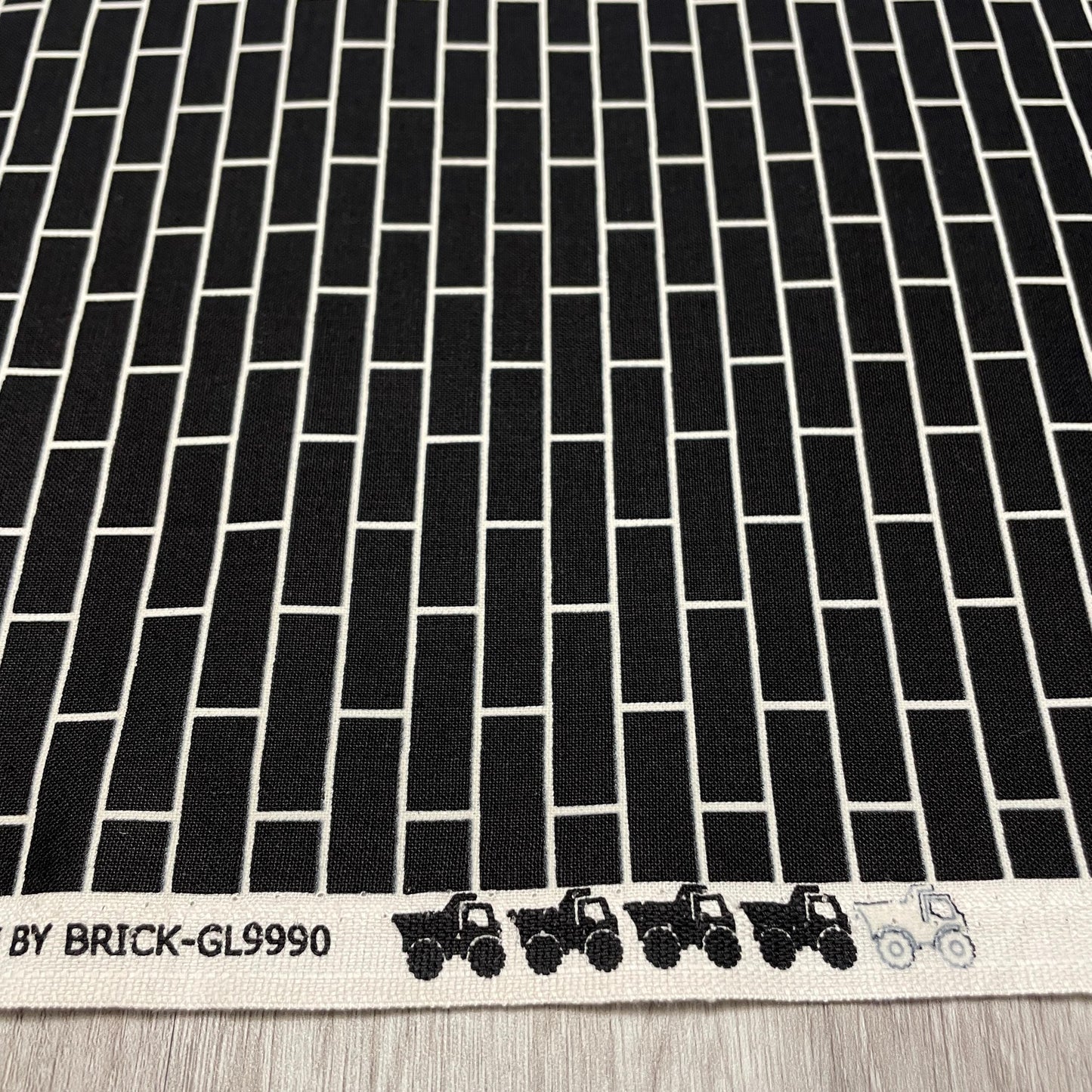 Black Tile fabric - Glows in the dark - Brick By Brick