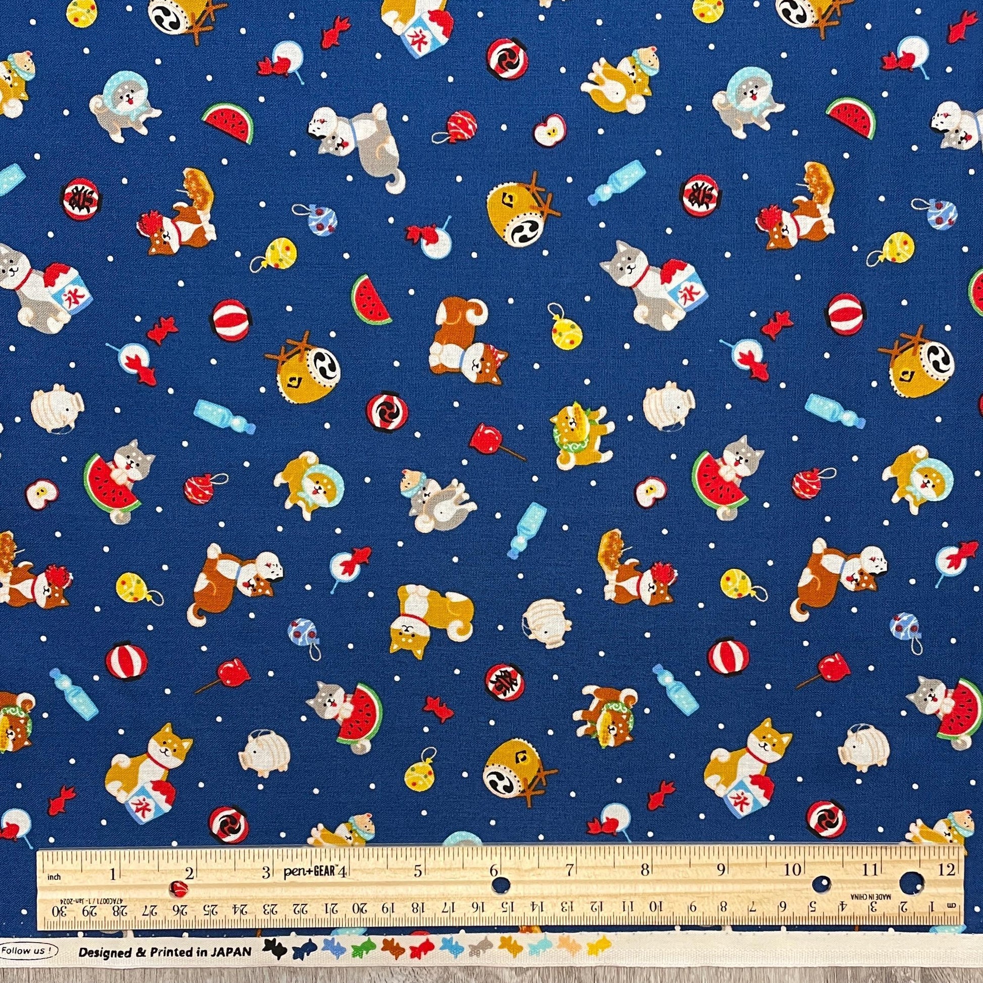 Shiba Inu Fabric - Dog Fabric - Printed in Japan