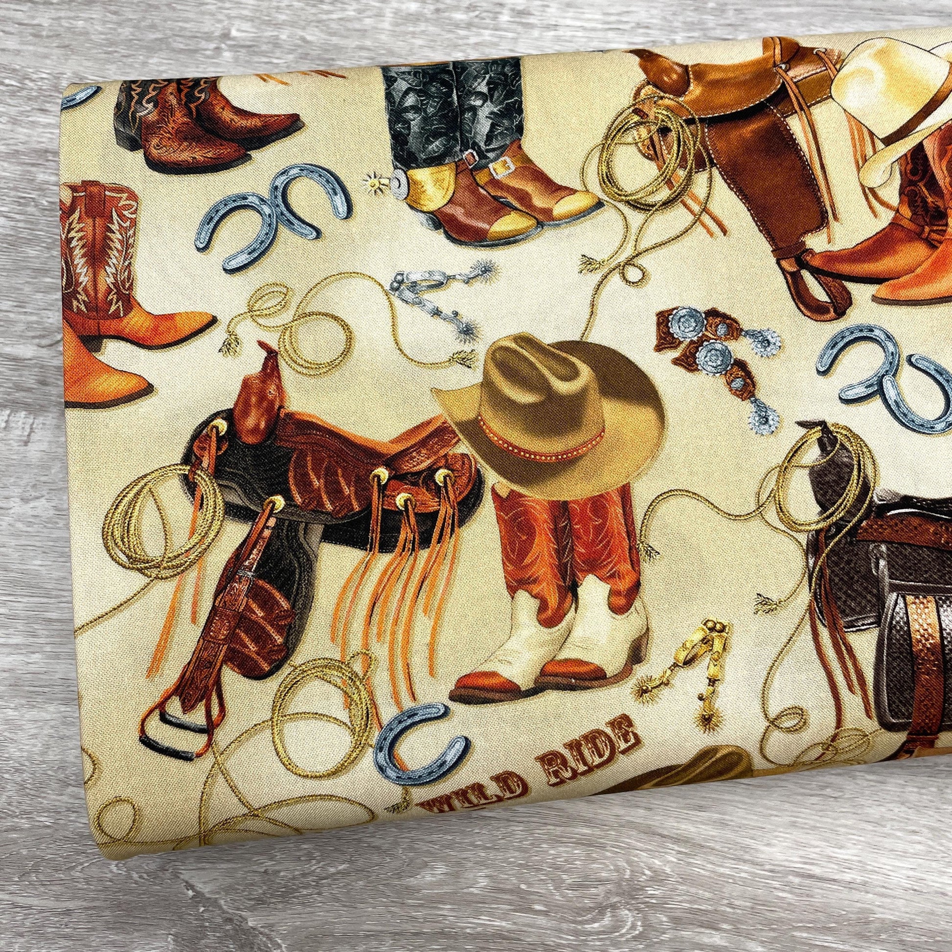 Western Ways Yellowstone Fabric - Kanvas Studios for Benartex - 100% Cotton - Cowboy Rodeo Country Material