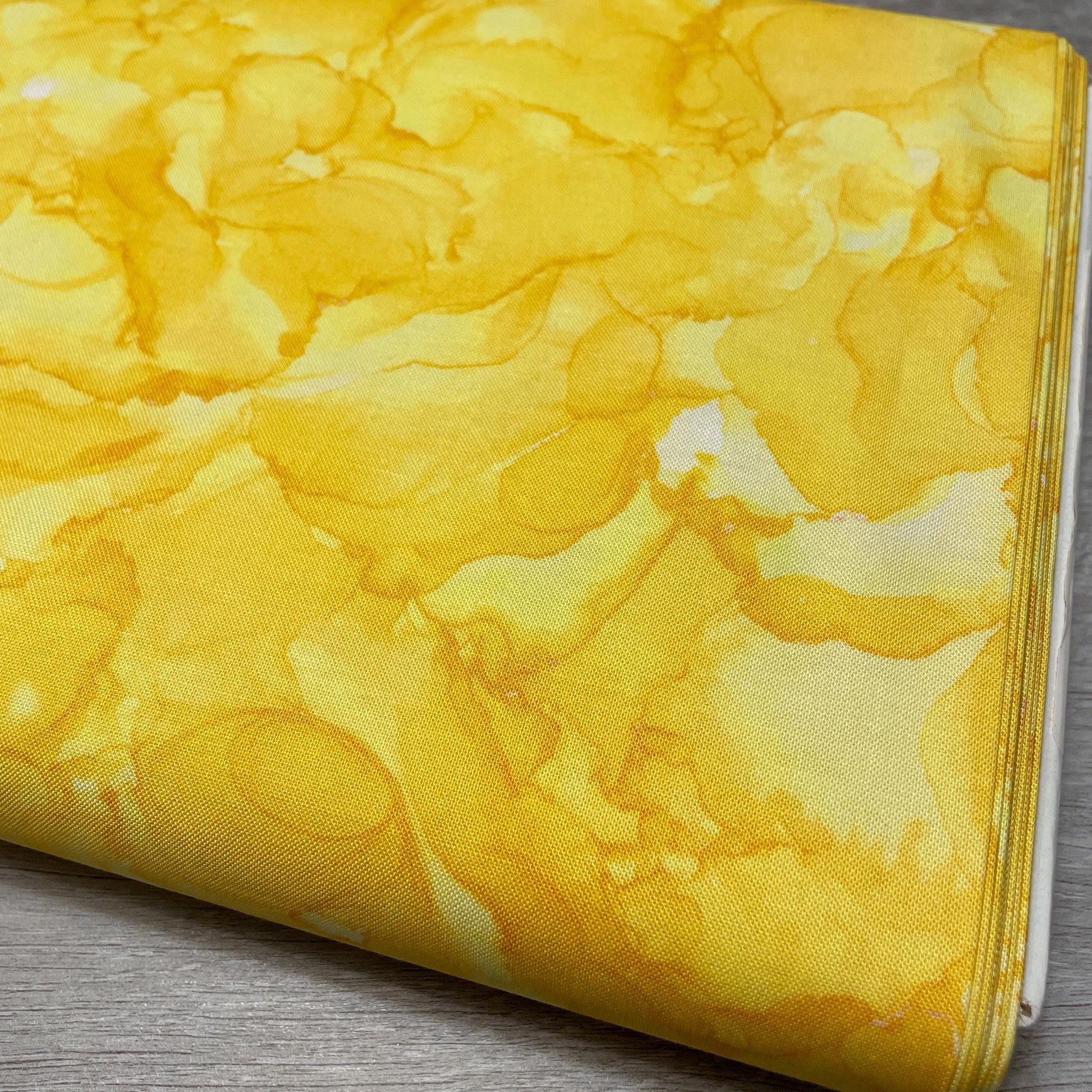 Inspired Alcohol Ink Blobs Fabric - DP26699-52 Yellow - 100% Cotton - Northcott - Bright Yellow Blender