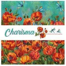 Poppy Flower Fabric - Packed Poppies Turquoise - 100% Cotton - Northcott - Charisma Collection - flower quilting material - Ships NEXT DAY