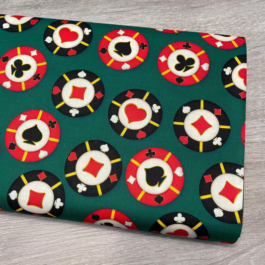Poker Chips Fabric - Game Night