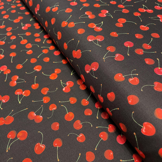 Cherry fabric - Cute Cherries Black - 100% Cotton - Kanvas Studios for Benartex