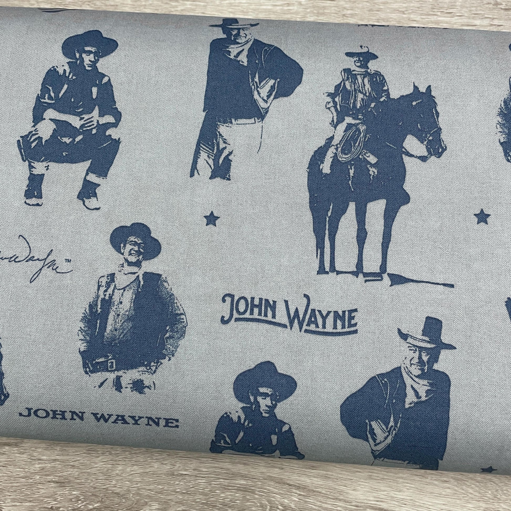 John Wayne Fabric - Silhouettes Blue - OOP Out of Print