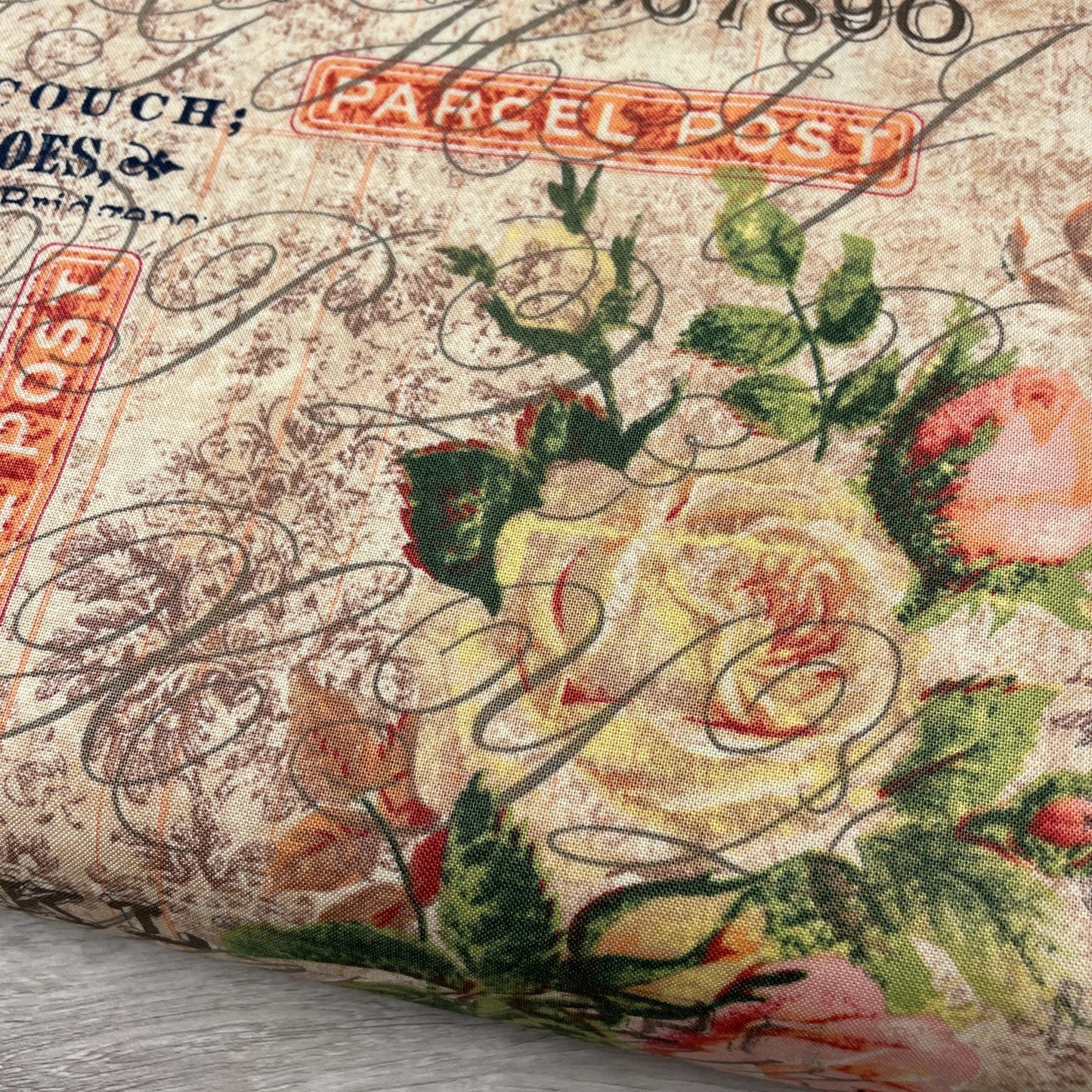 Tim Holtz Rose Parcel - Multi - 100% Cotton Fabric - FreeSpirit - Eclectic Elements - Foundations Collection