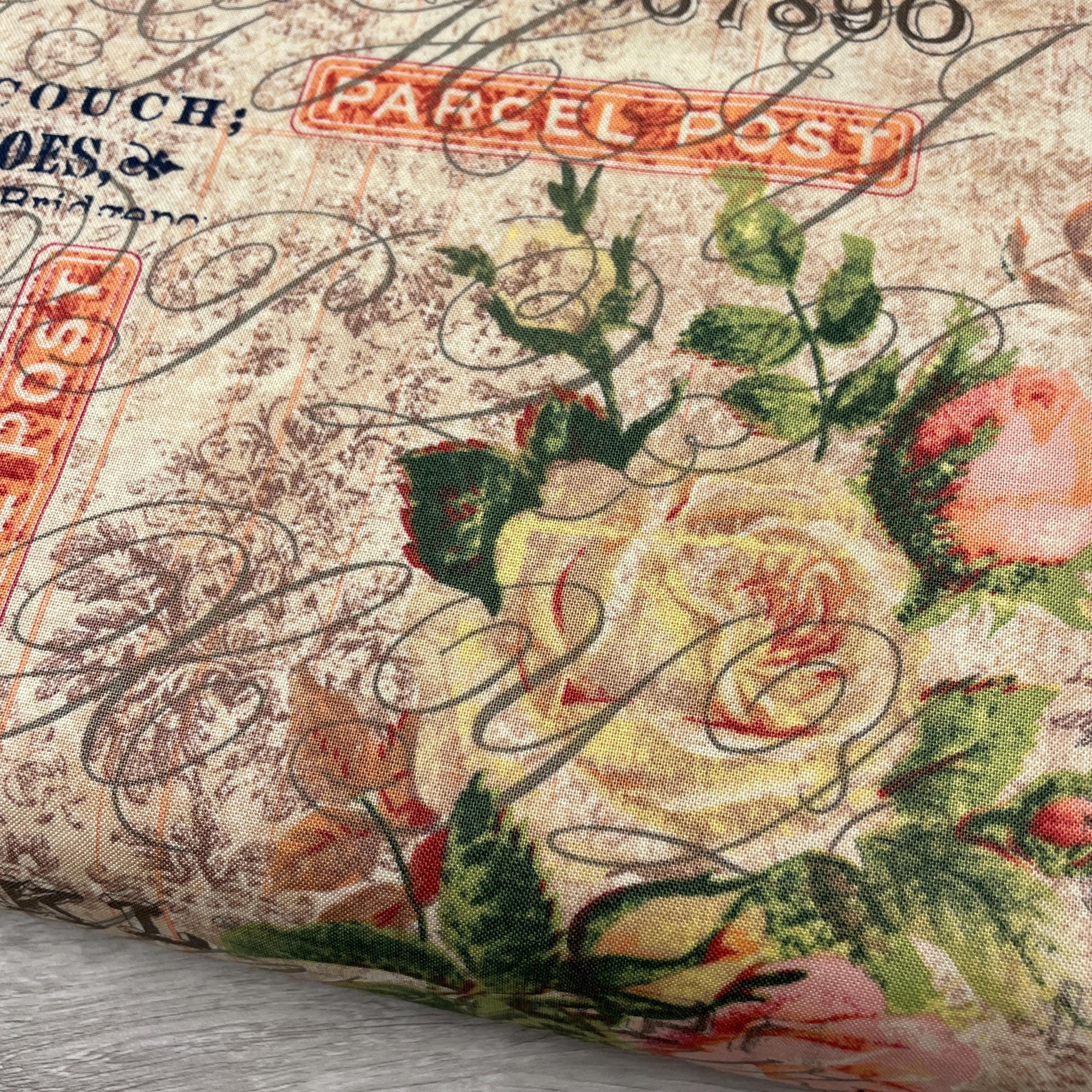 Tim Holtz Rose Parcel - Multi - 100% Cotton Fabric - FreeSpirit - Eclectic Elements - Foundations Collection