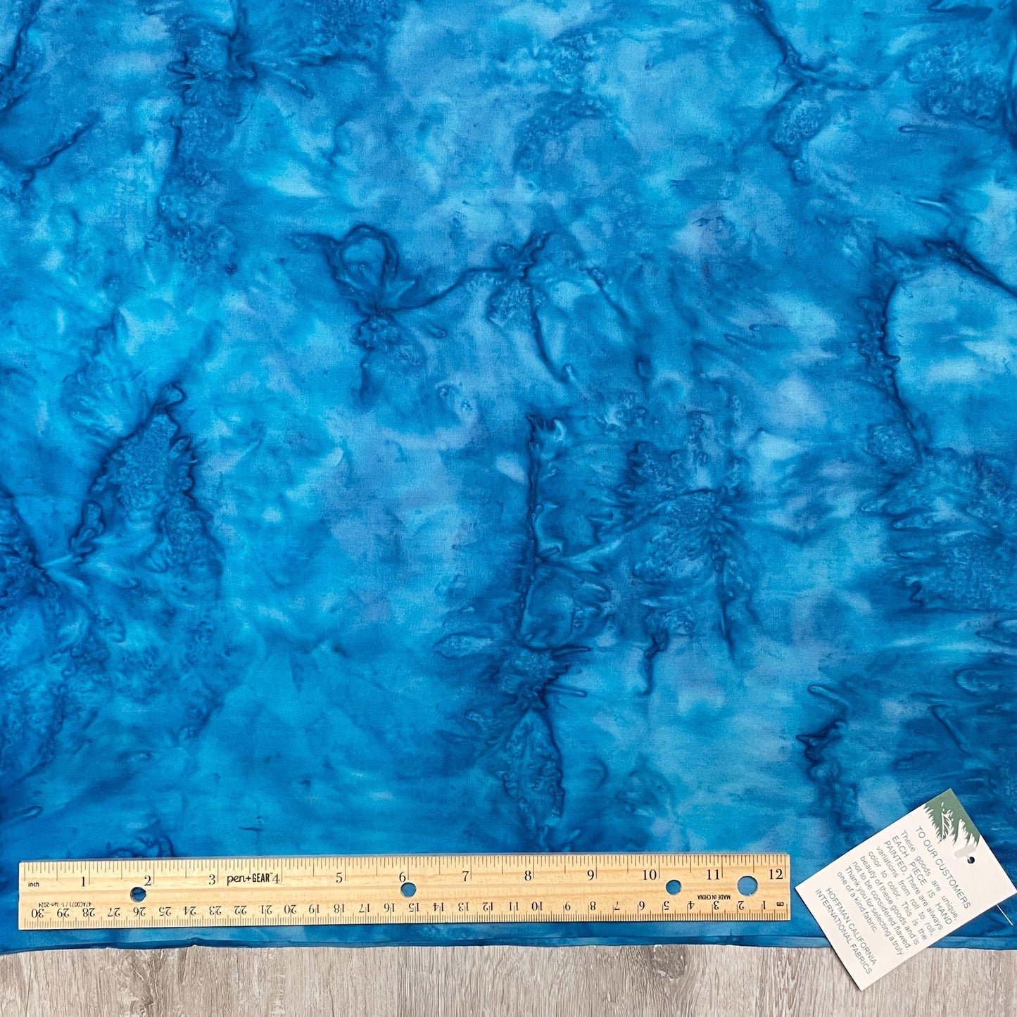 Hoffman Bali Batik Fabric - 1895-61 Turquoise - 100% Cotton - Watercolors