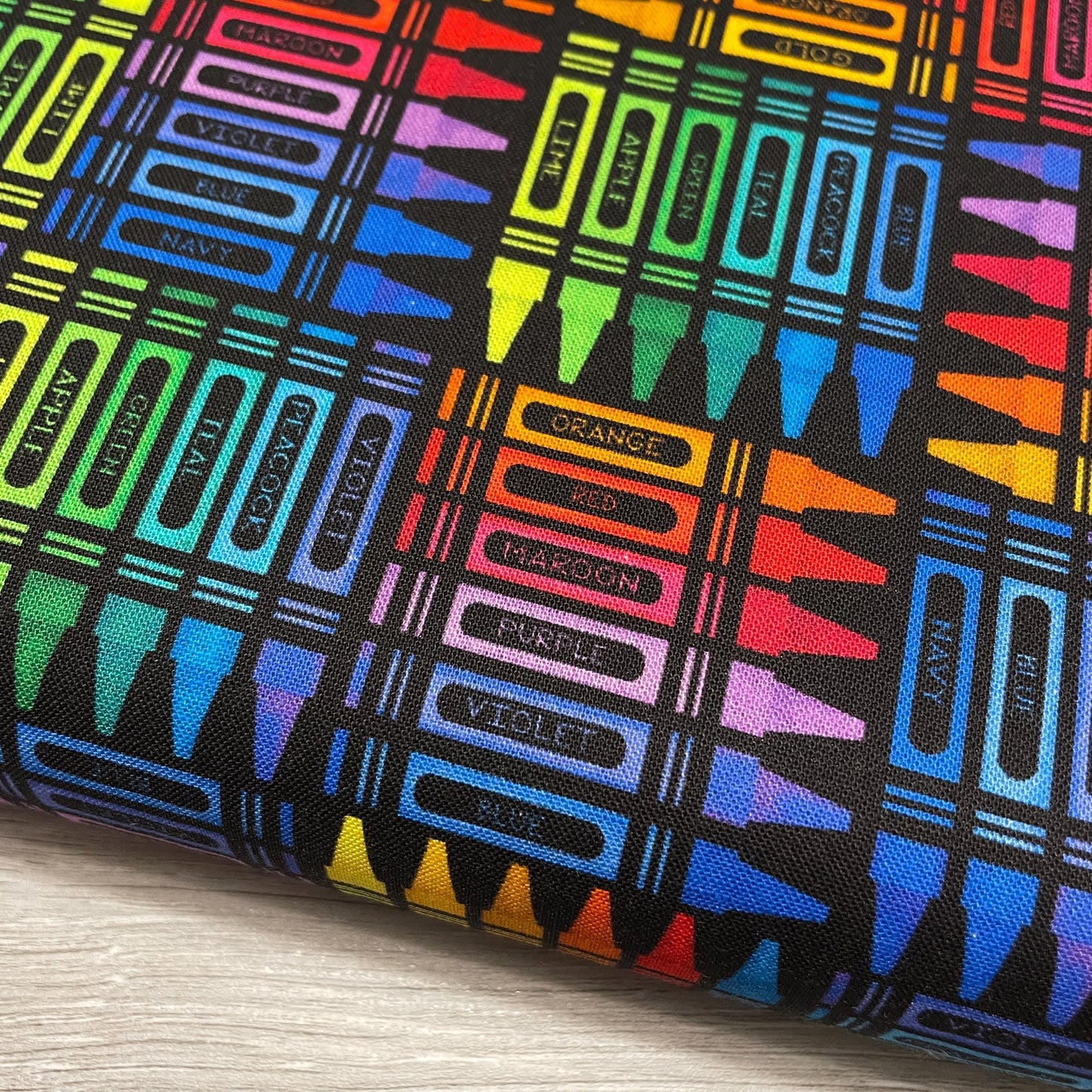 Bright Crayon fabric - Too Cool for School