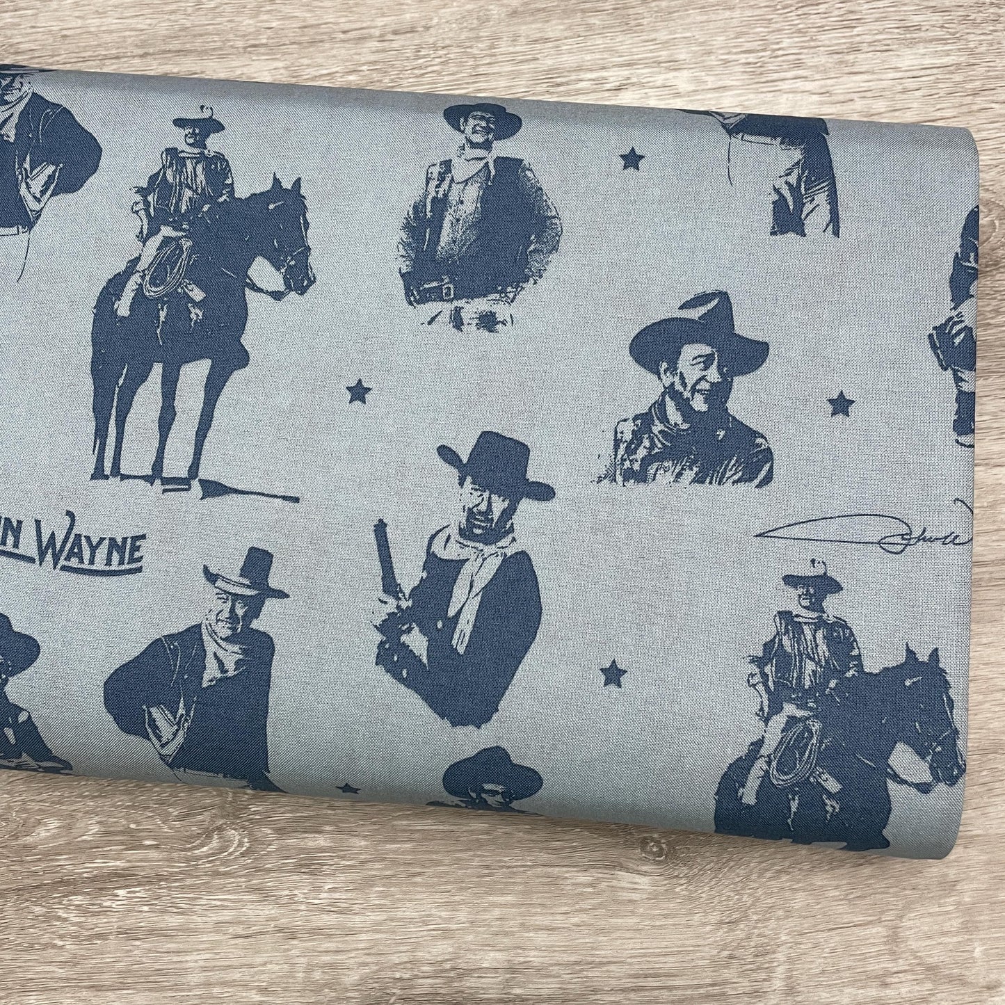 John Wayne Fabric - Silhouettes Blue - OOP Out of Print