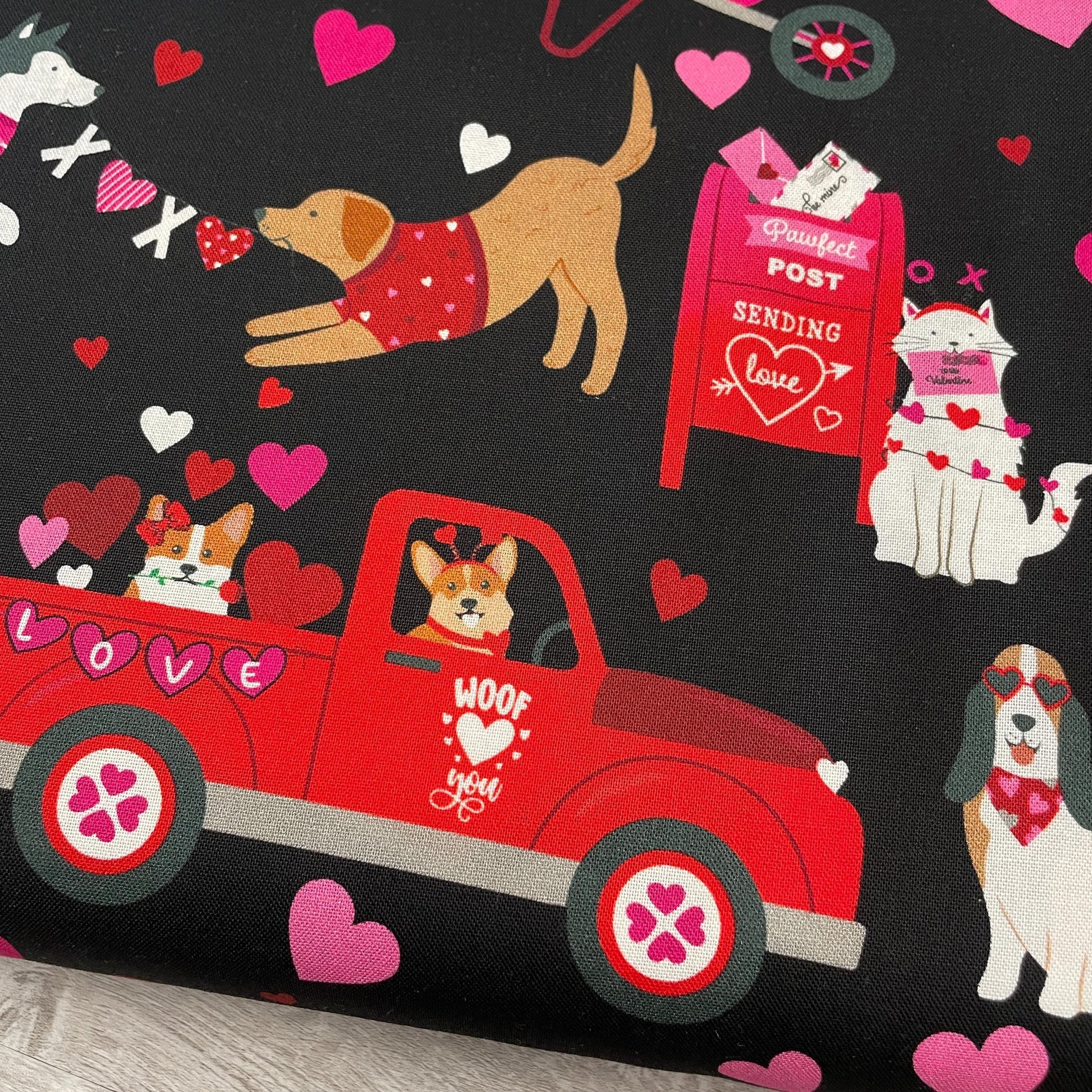 Love you Fur-Ever - Valentine's Day Fabric - 100% Cotton - Benartex