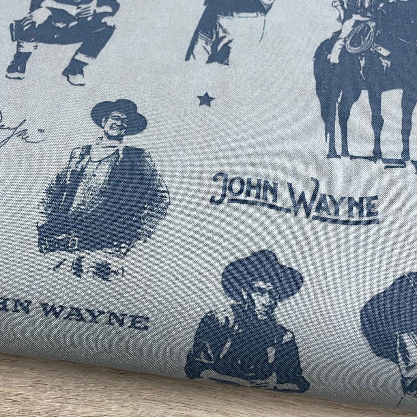 John Wayne Fabric - Silhouettes Blue - OOP Out of Print