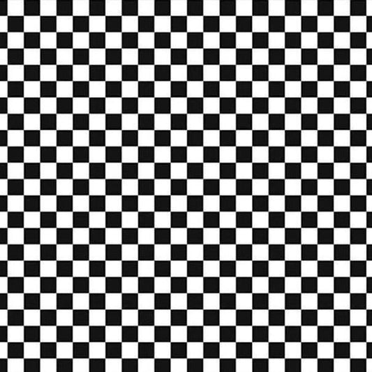 Checkerboard fabric - 1/4" check - 100% cotton - race car checkered flag - Timeless Treasures - black and white check