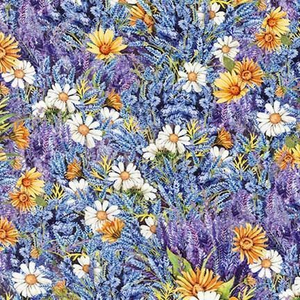 Lavender Fabric - Robert Kaufman - 100% Cotton Fabric - AMK-17447-23 LAVENDER - Flowers