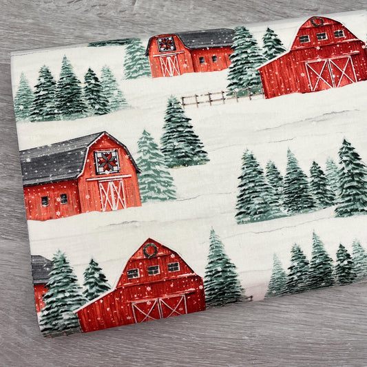 Red Barn Fabric - Country Cardinals Collection