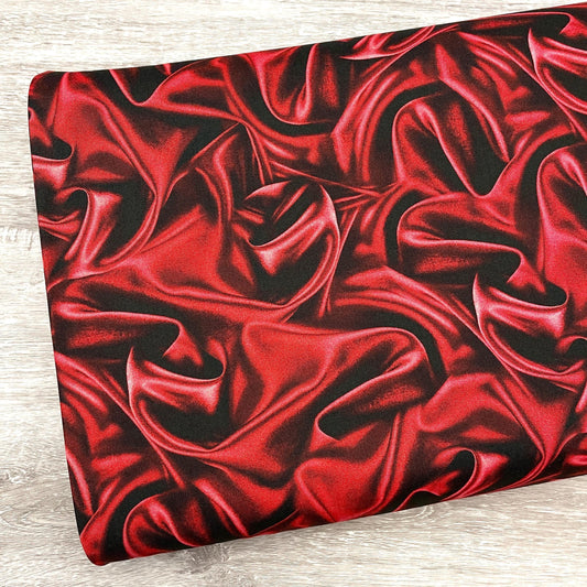 Velvet COTTON Fabric - Red - The Gilded Age by Michael Miller - Not real velvet - Faux velvet material