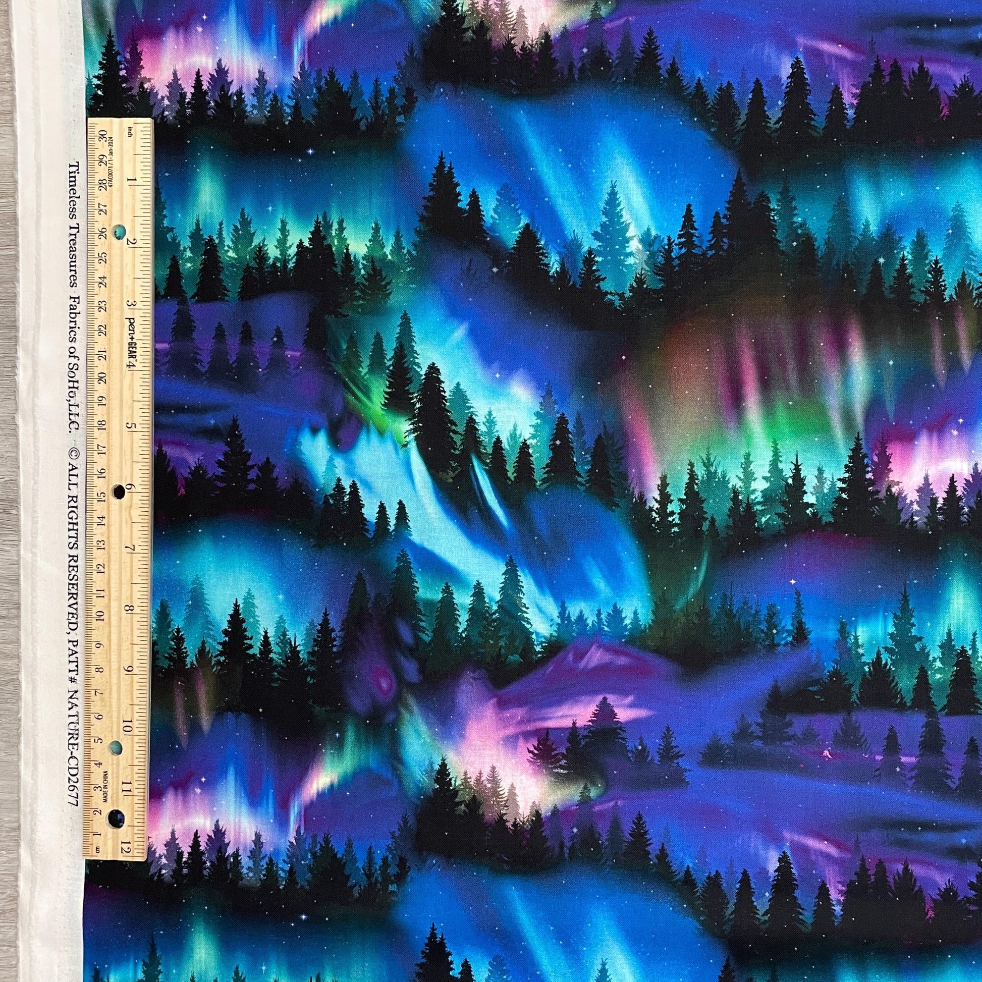 Aurora Borealis Fabric - Timeless Treasures - Winter Light - 100% Cotton
