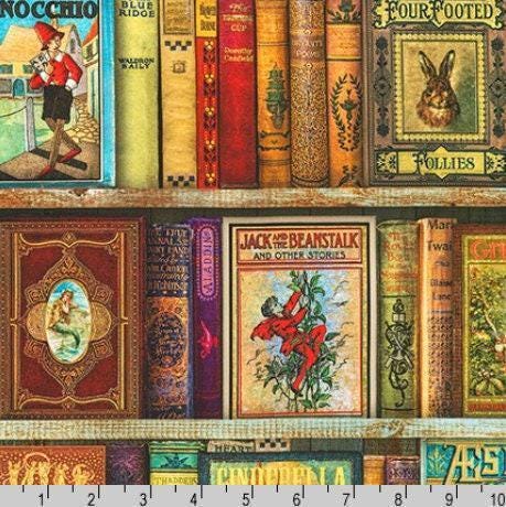 Antique Book Fabric - LARGE BOOKS - Robert Kaufman Library of Rarities - 100% Cotton
