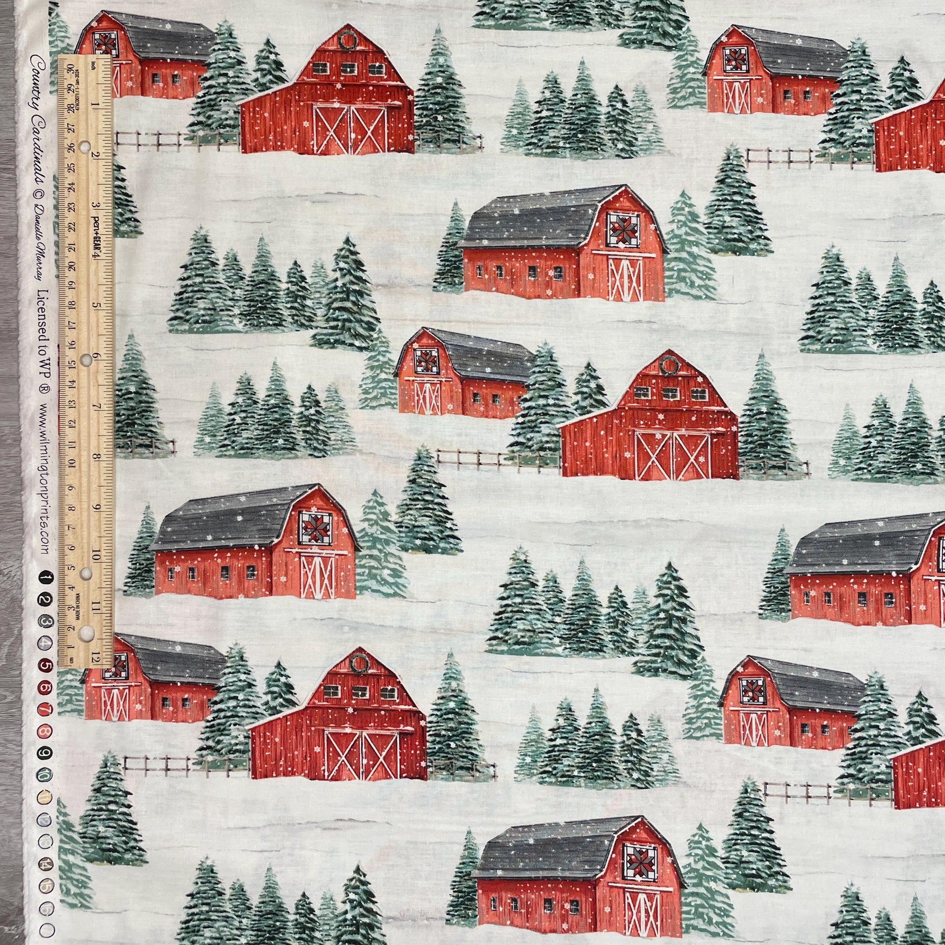 Red Barn Fabric - Country Cardinals Collection
