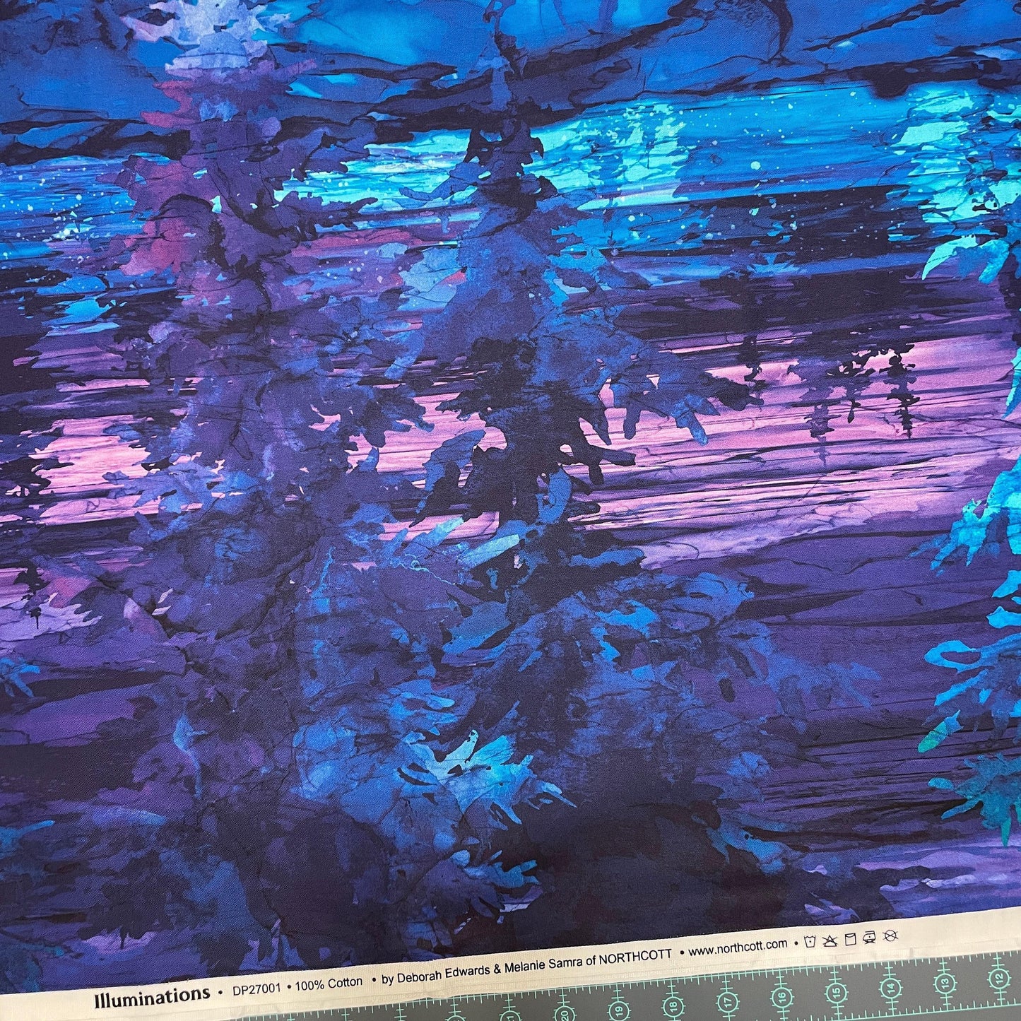 Arctic Panel - Blue Multi - 24" wide x 43" tall - 100% Cotton - Northcott - Illuminations Collection - Deborah Edwards and Melanie Samra DP27001-46