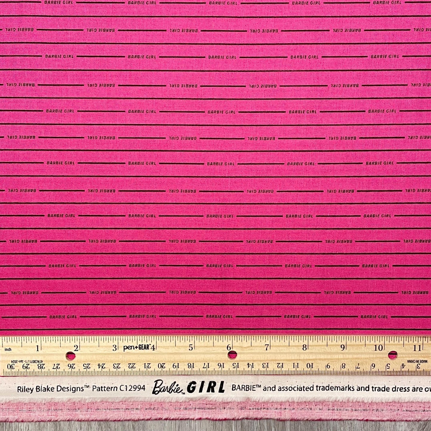 Barbie Fabric - Barbie Girl Stripe - Hot pink