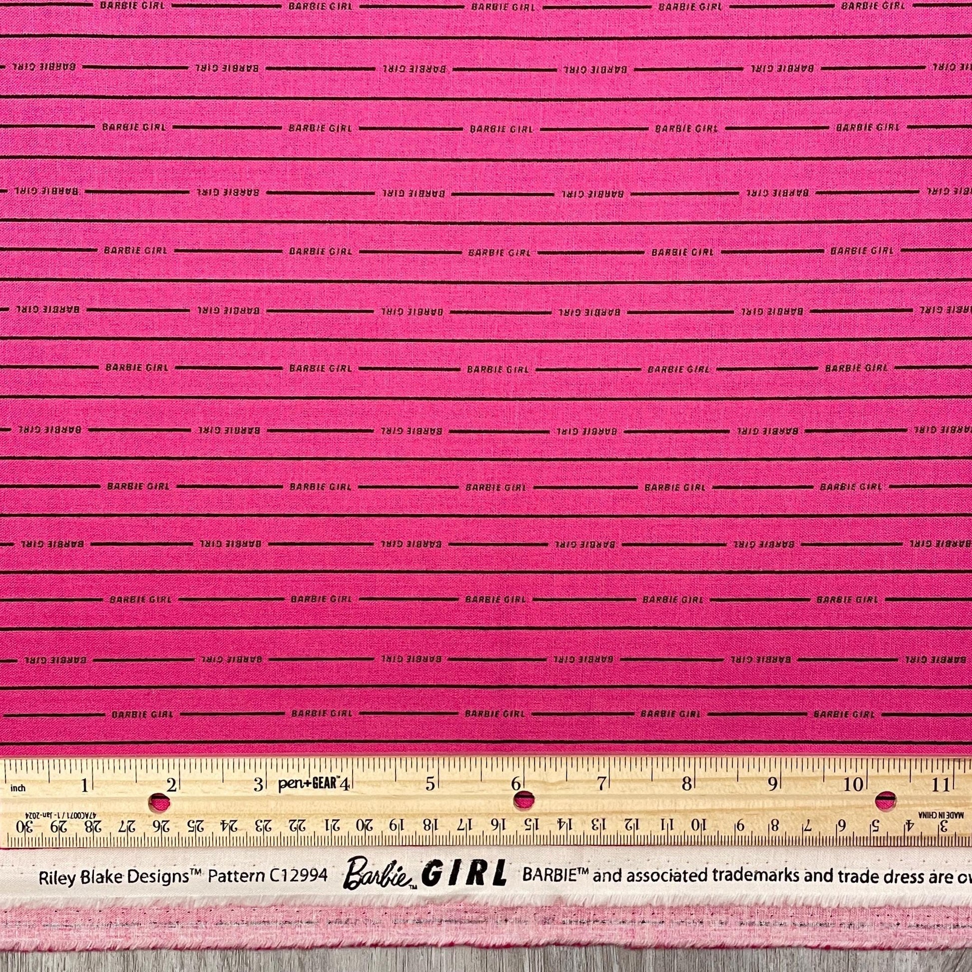 Barbie Fabric - Barbie Girl Stripe - Hot pink