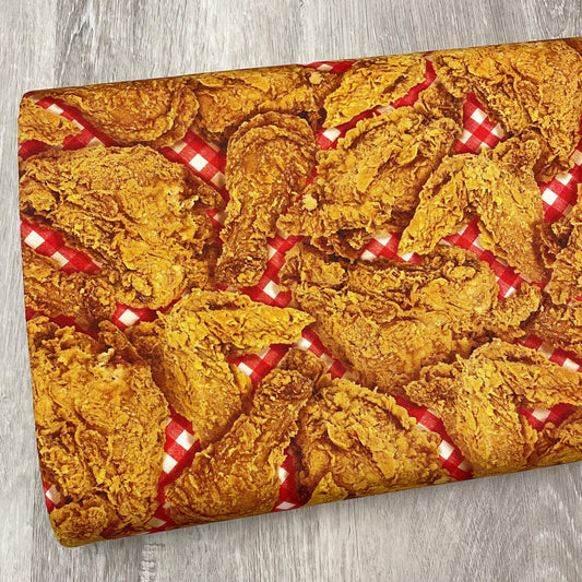 Fried Chicken Fabric - Feast Mode Collection - Robert Kaufman - 100% Cotton - Picnic Food Fabric