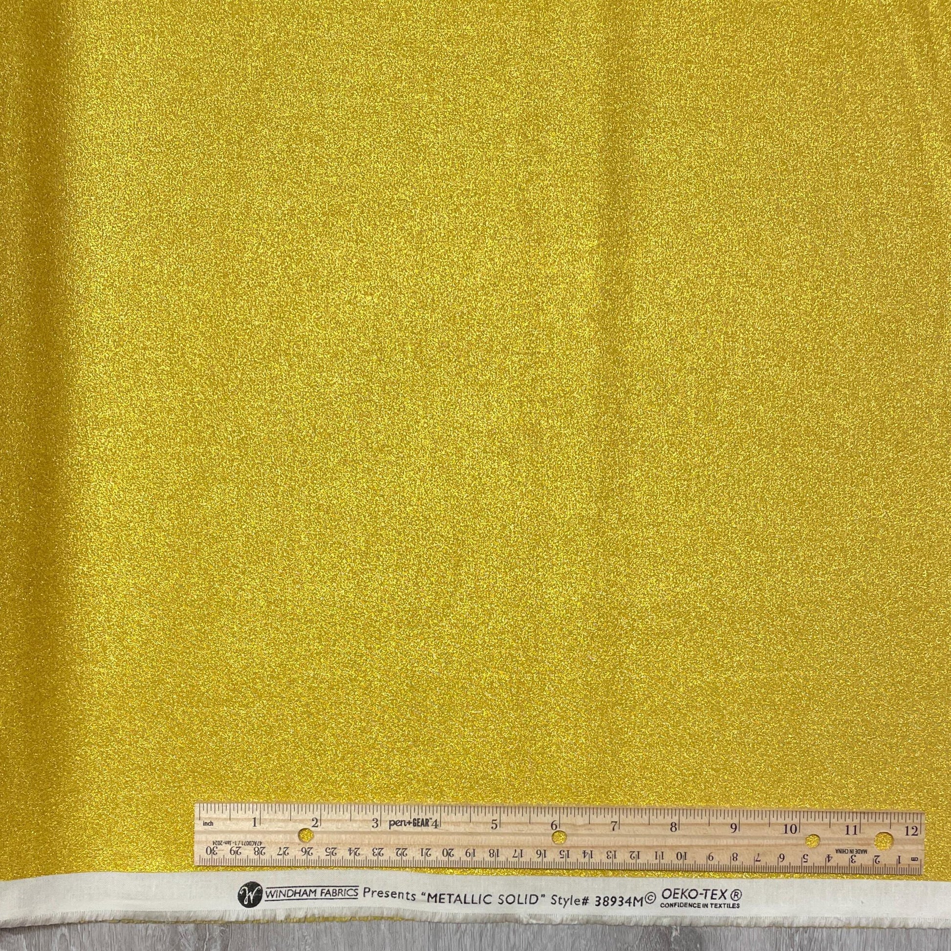 Gold Quilting Cotton - Metallic Gold 38934M-1 by Whistler Studios for Windham Fabrics