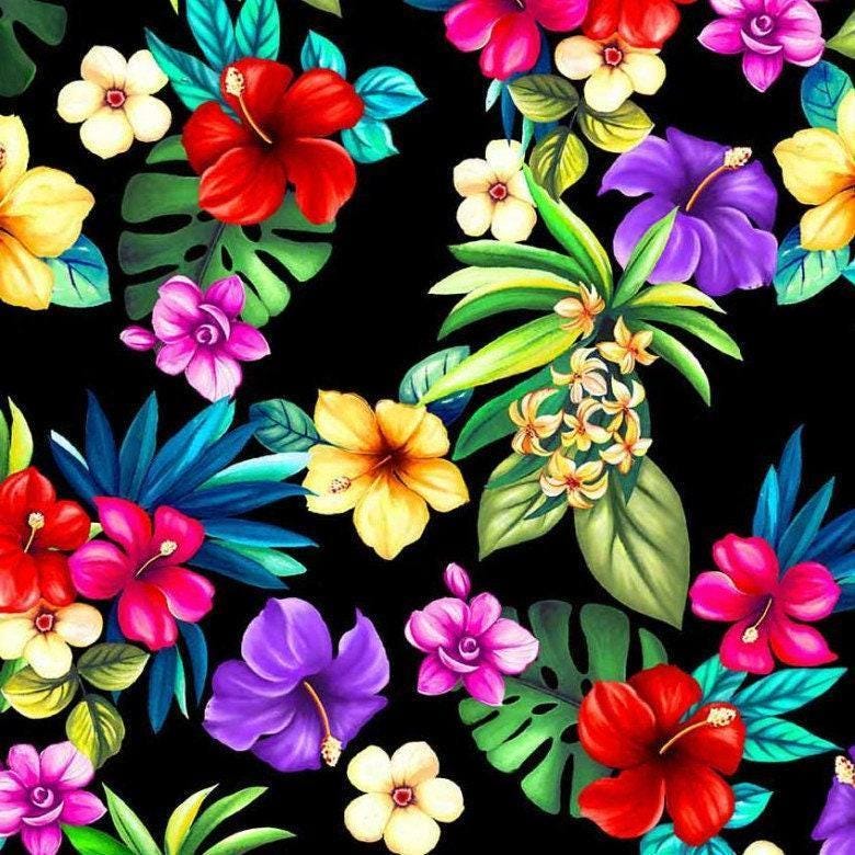 Hawaiian shirt material - Beach fabric - Let's Get Tropical by Michael Miller - 100% Cotton Fabric - Pool Party Luau Floral
