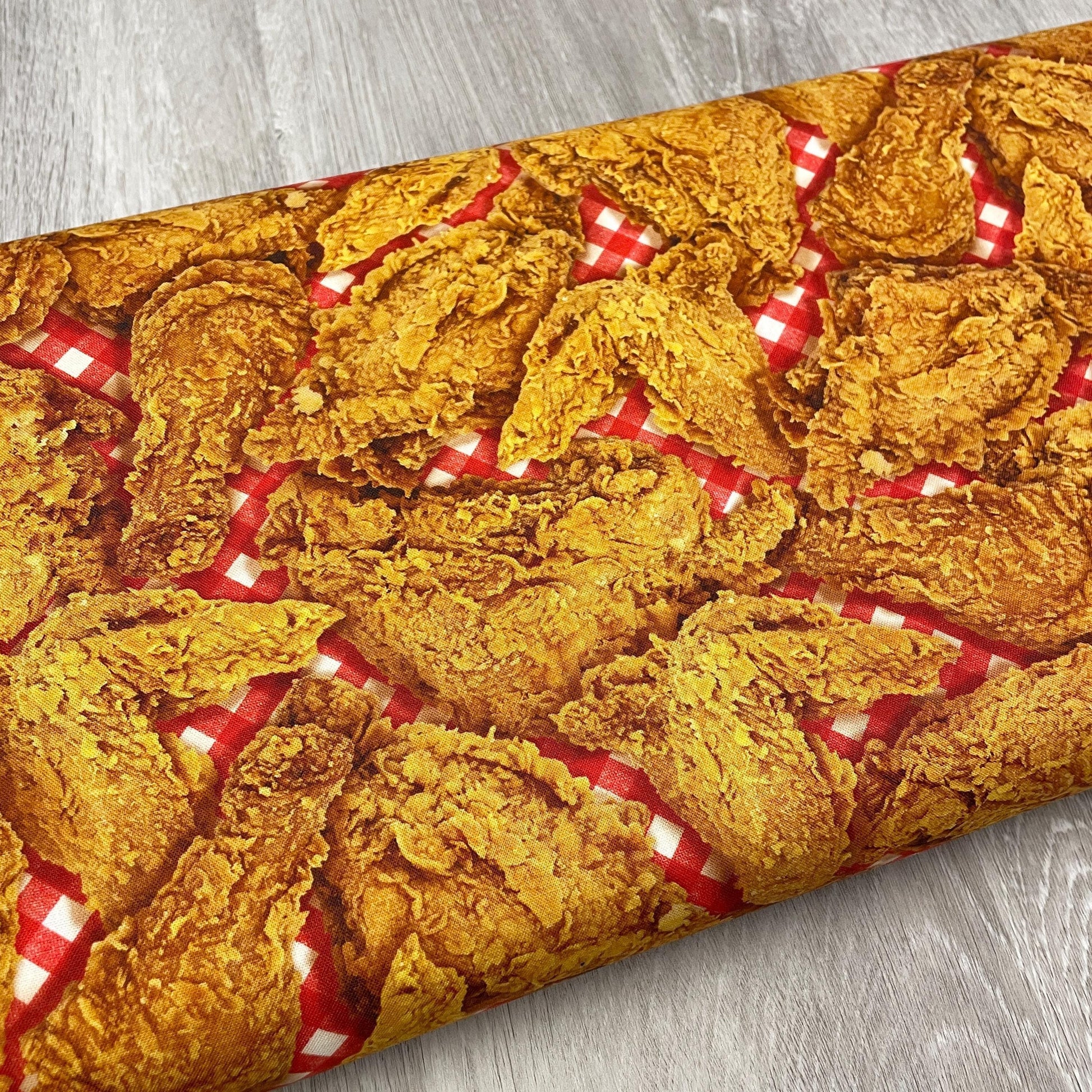 Fried Chicken Fabric - Feast Mode Collection - Robert Kaufman - 100% Cotton - Picnic Food Fabric