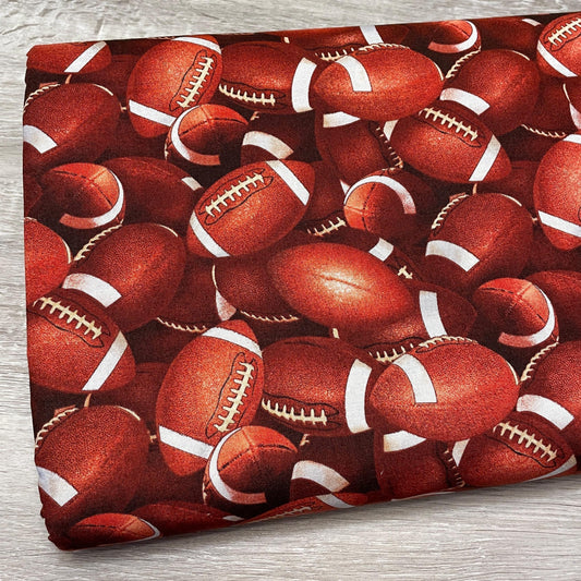 Football fabric by the yard - 100% Cotton - Elizabeth's Studio 130-Brown
