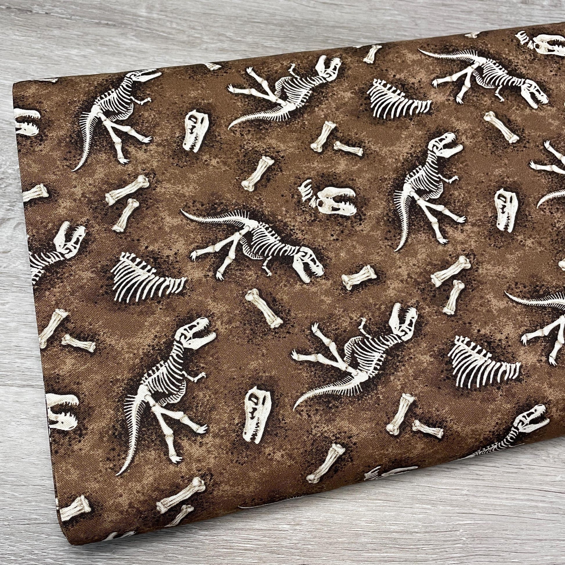 Dinosaur Fossil fabric - Brown - Michael Miller Dinosaurs - 100% Cotton