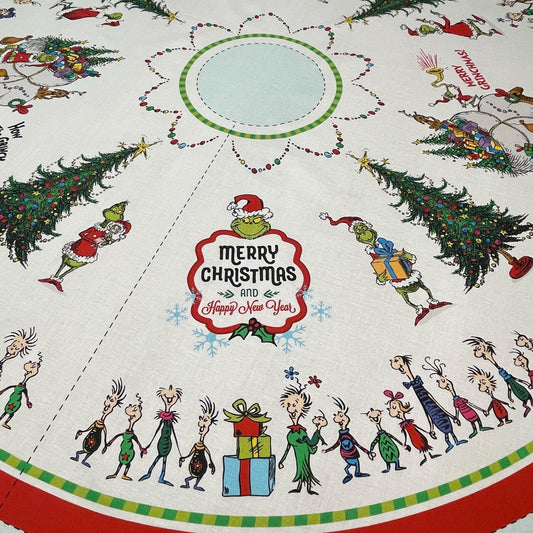 Grinch Tree Skirt Fabric Panel - YOU SEW - 46" x 44" - Robert Kaufman - How the Grinch Stole Christmas - 100% cotton