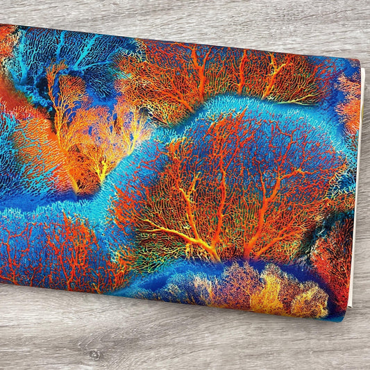 Ocean Coral Fabric - Magnificent Coral - Jewels of the Sea