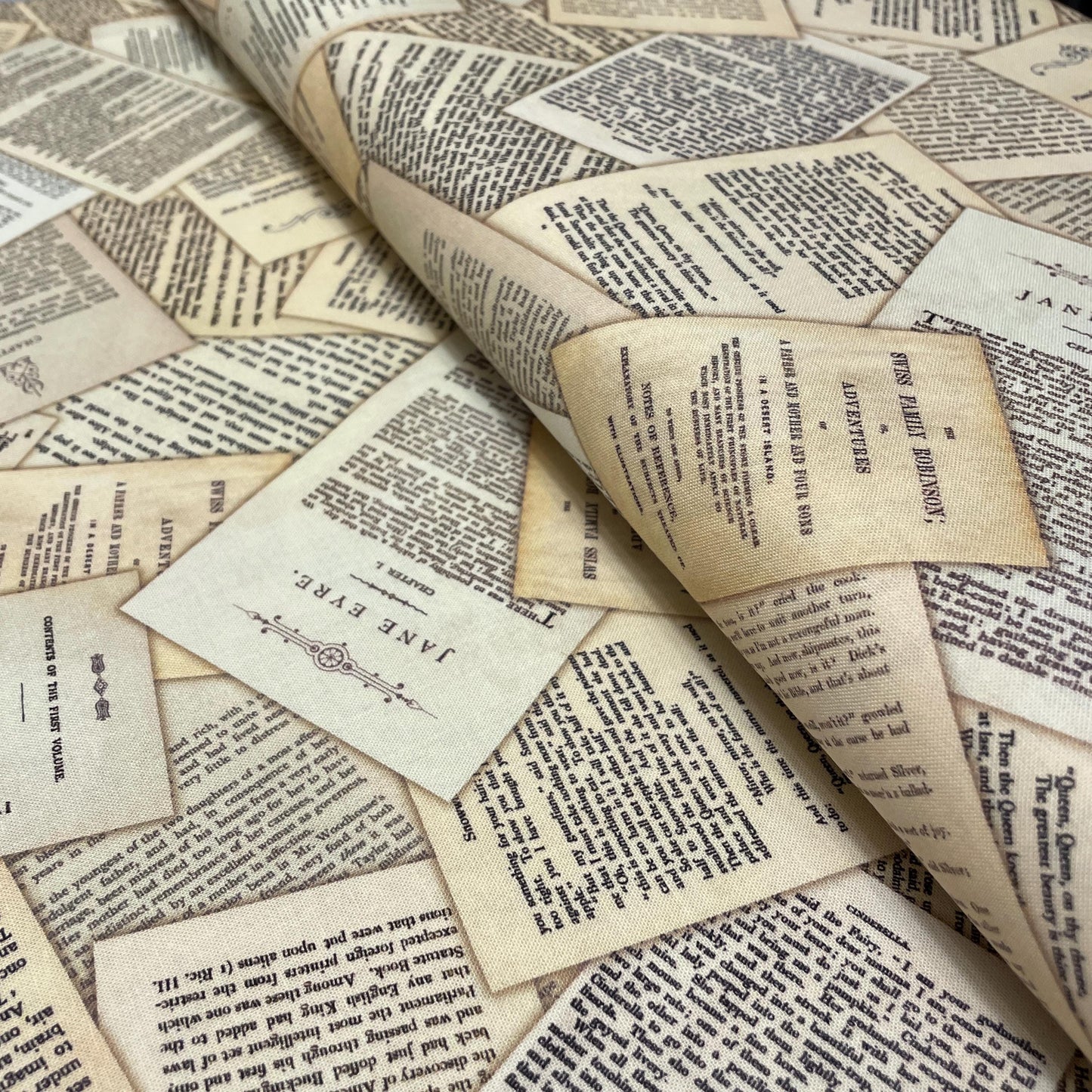 Classic Book Page Fabric - Robert Kaufman Library of Rarities - 100% Cotton