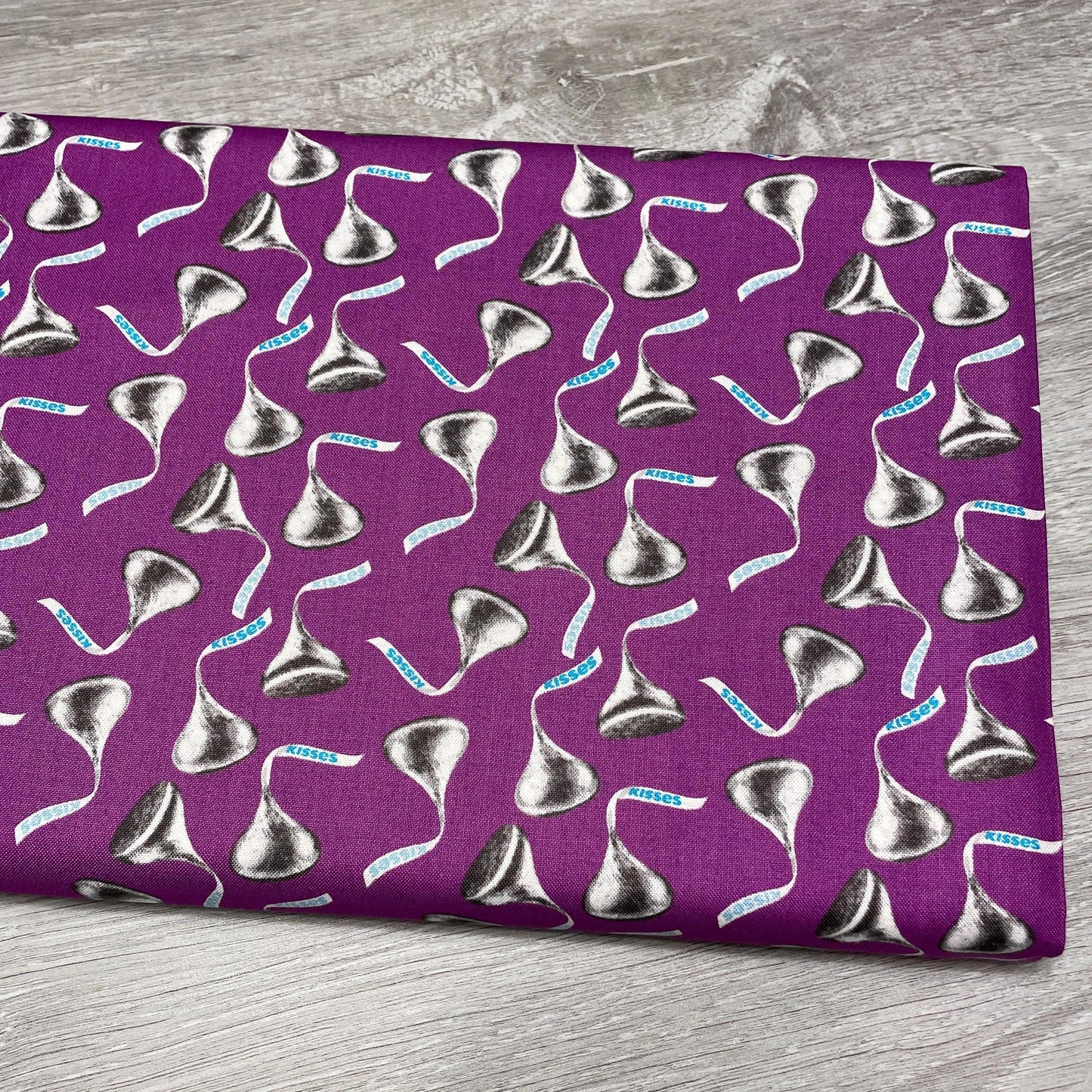 Chocolate Hershey Kisses Fabric - Purple - Celebrate collection