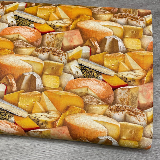Cheese Fabric - 388 Multi Cheese - Food Festival collection - Elizabeth's Studio - 100% Cotton