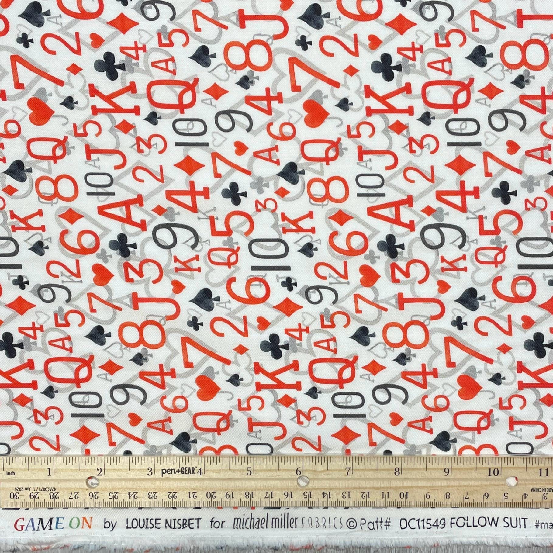 Playing Card Fabric - Follow Suit - Michael Miller - 100% cotton - Texas Holdem