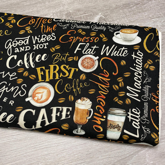 Coffee fabric - Fresh Brewed Words by Benartex