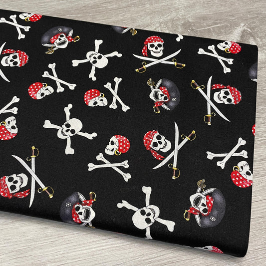 Pirate Jolly Roger fabric - 100% Cotton Fabric