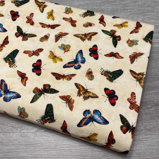 Butterfly fabric on Ivory - Butterfly Orchard - Michael Miller - 100% woven quilting cotton