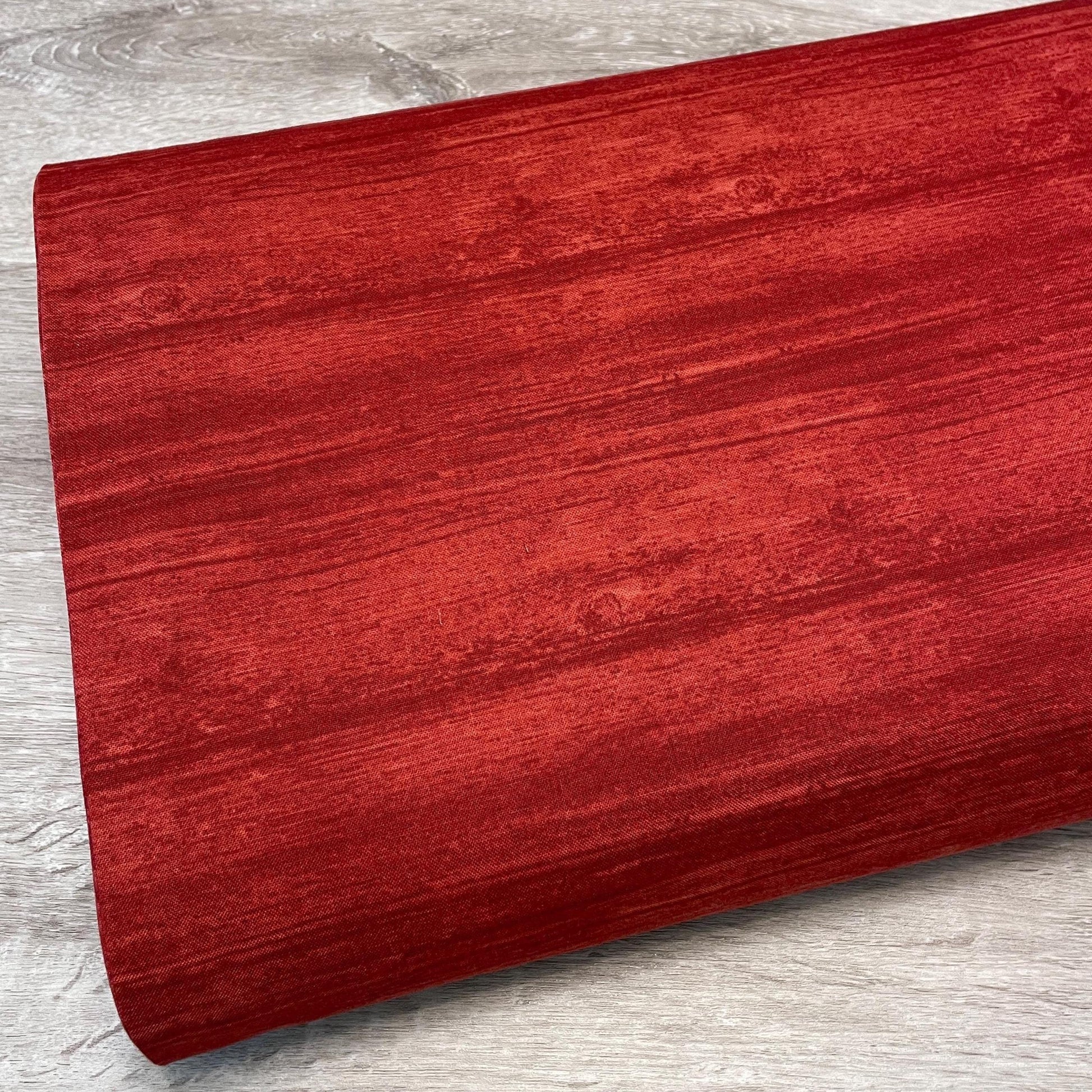 Washed Wood Fabric - Grenadine Red - 100% Cotton - Benartex Contempo Studio - Red Barn Wood