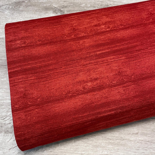 Washed Wood Fabric - Grenadine Red - 100% Cotton - Benartex Contempo Studio - Red Barn Wood