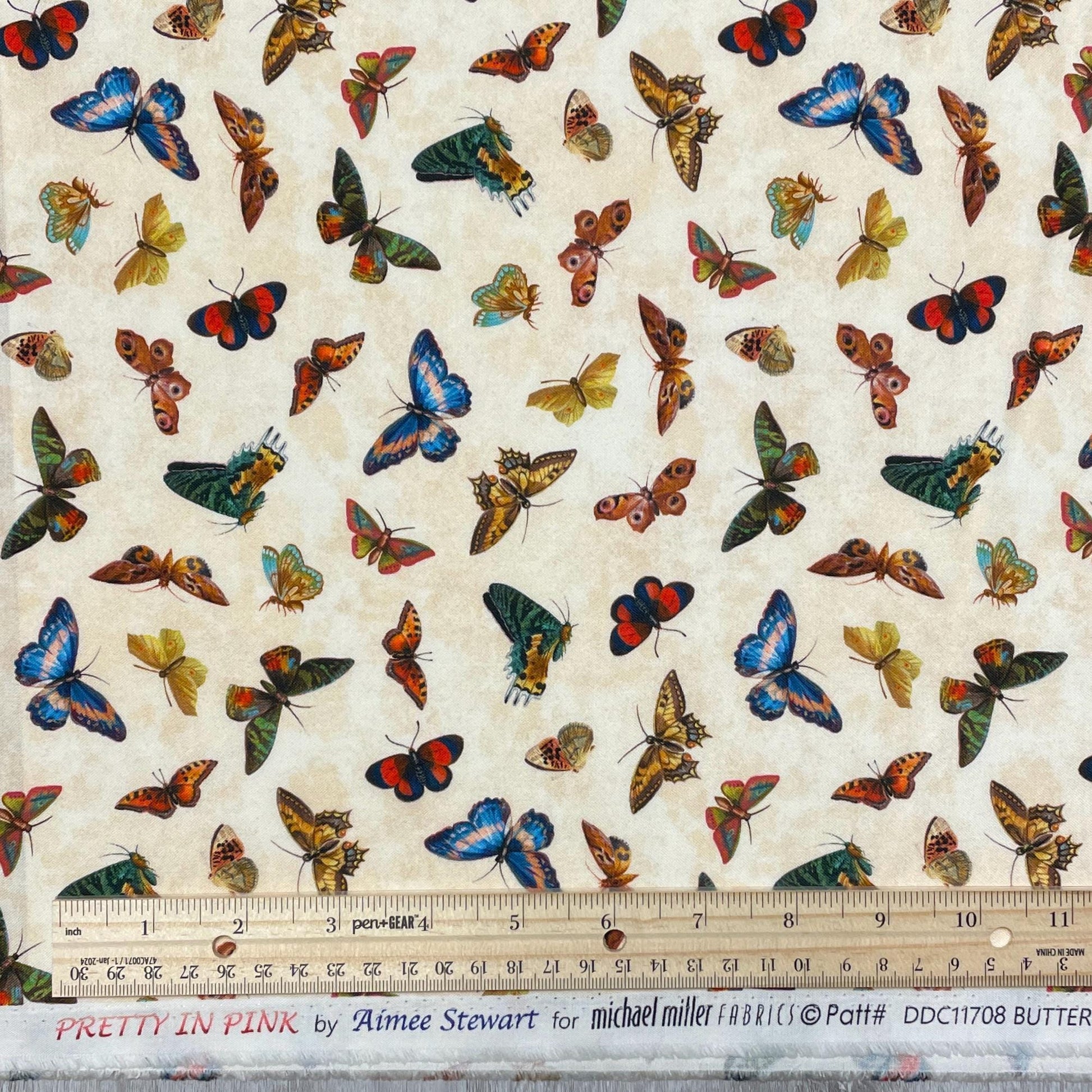 Butterfly fabric on Ivory - Butterfly Orchard - Michael Miller - 100% woven quilting cotton