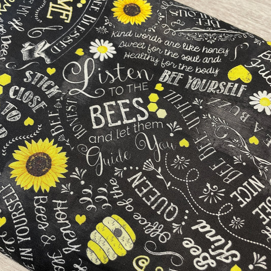 Bee fabric by the yard - Motivational Bee Quotes - Home is where my honey is