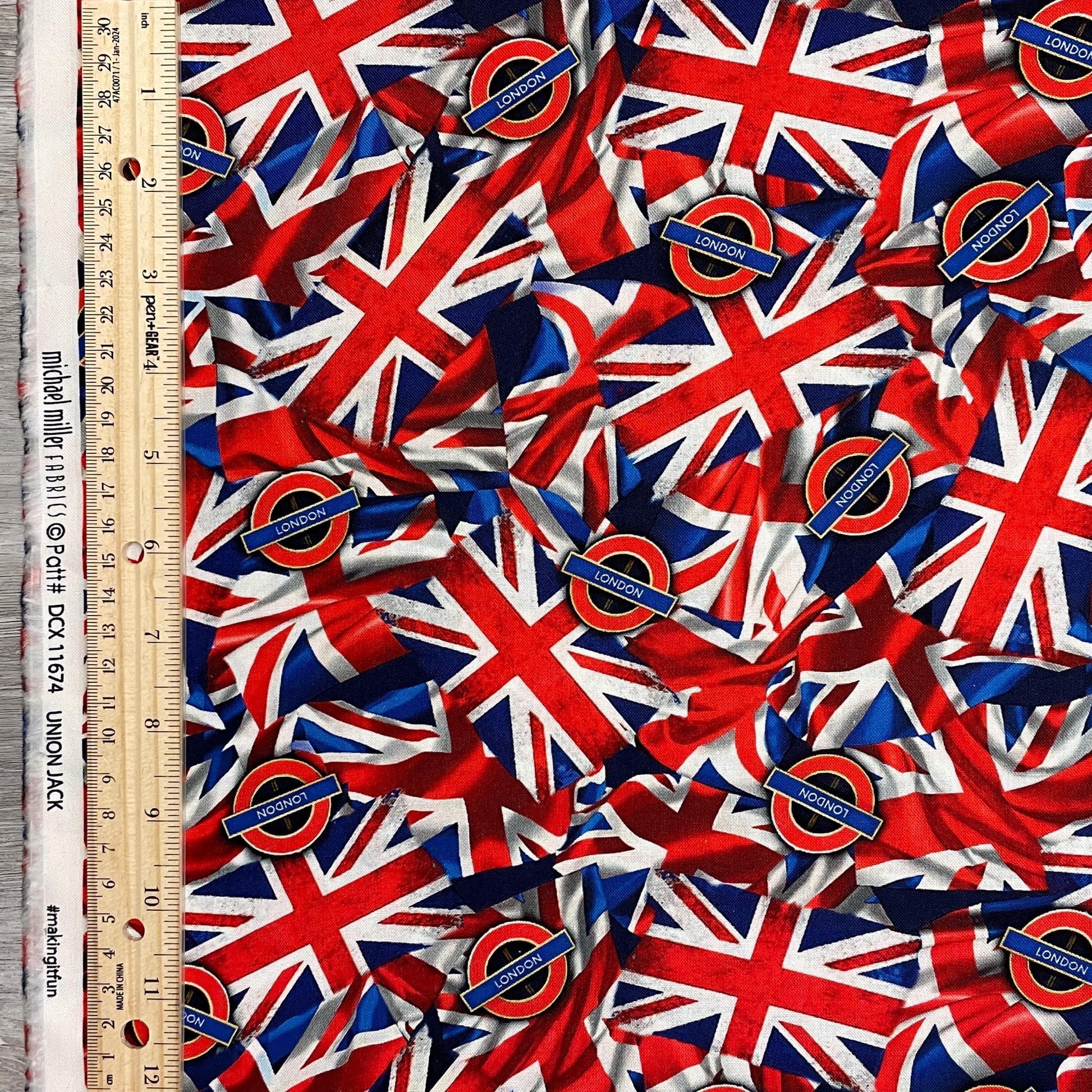Union Jack Fabric - Michael Miller - 100% Cotton - City of London Collection