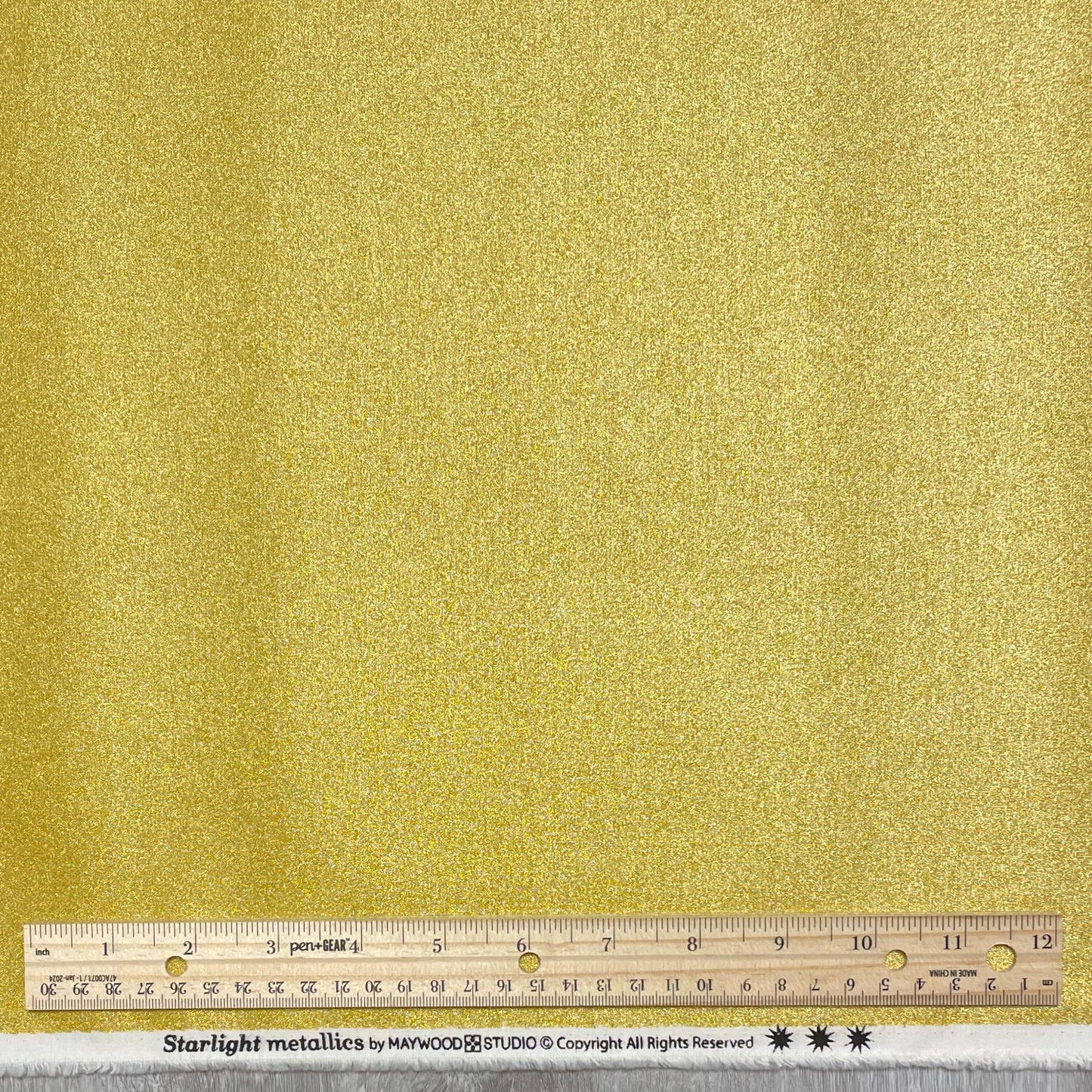Gold Quilting Cotton - Metallic Gold - Maywood Studio Starlight Metallics - MASM1000-S