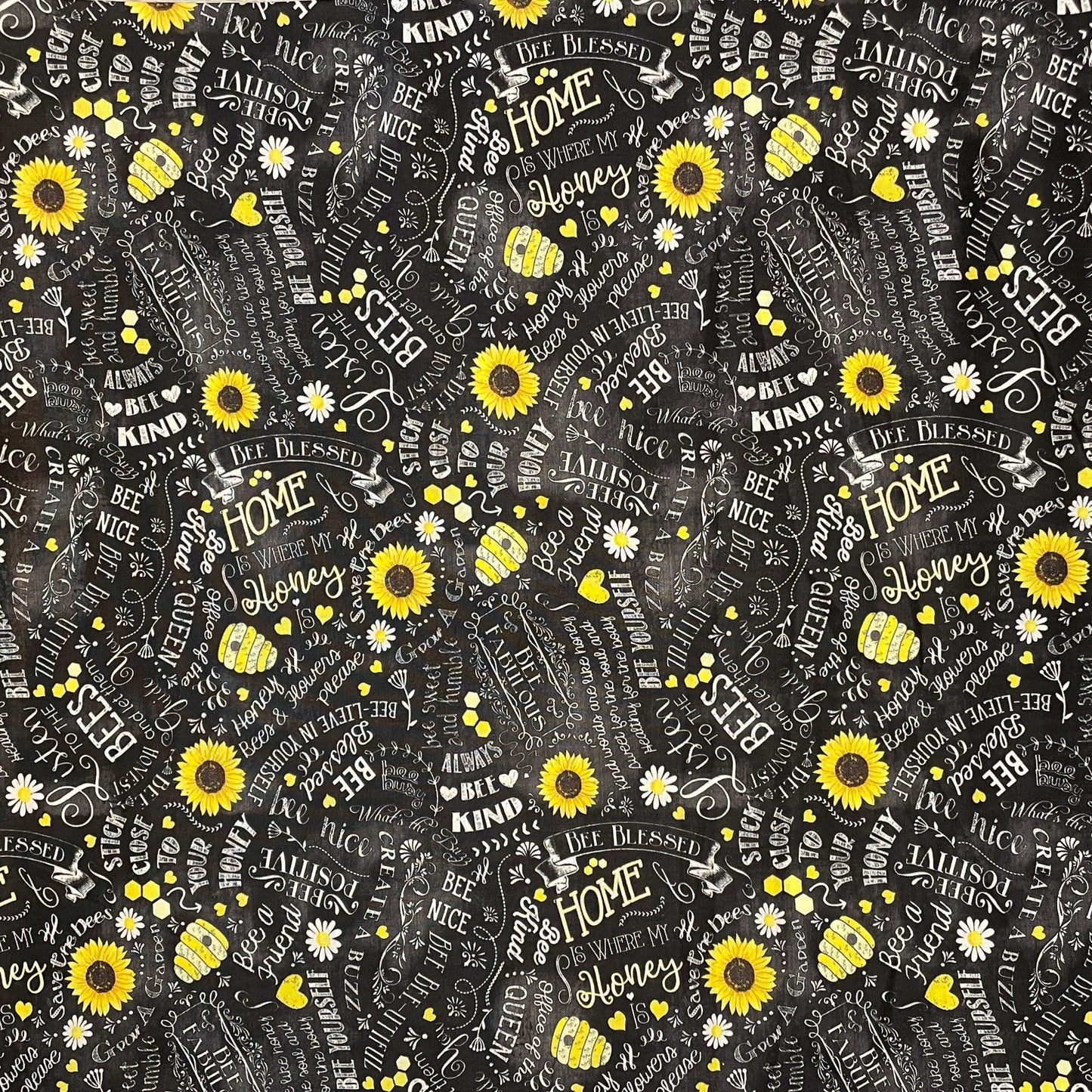 Bee fabric by the yard - Motivational Bee Quotes - Home is where my honey is