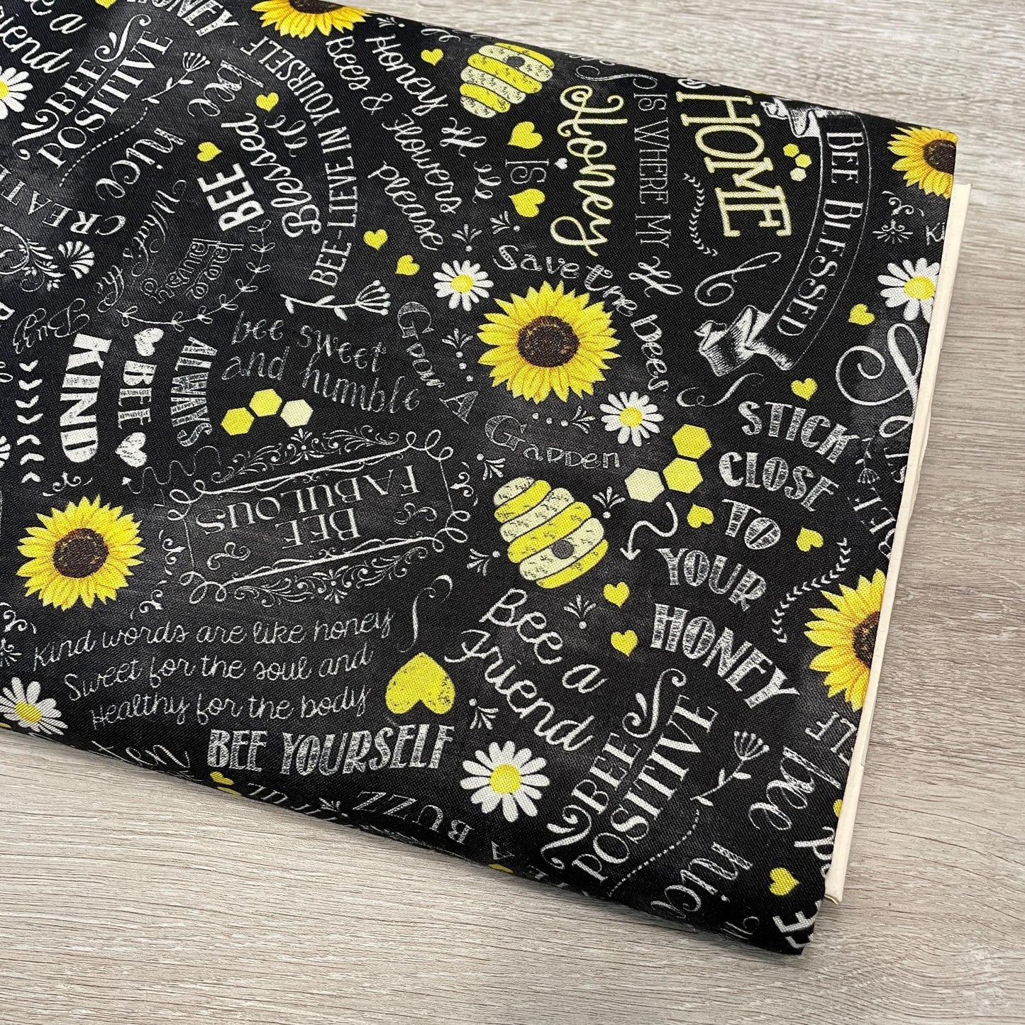 Bee fabric by the yard - Motivational Bee Quotes - Home is where my honey is