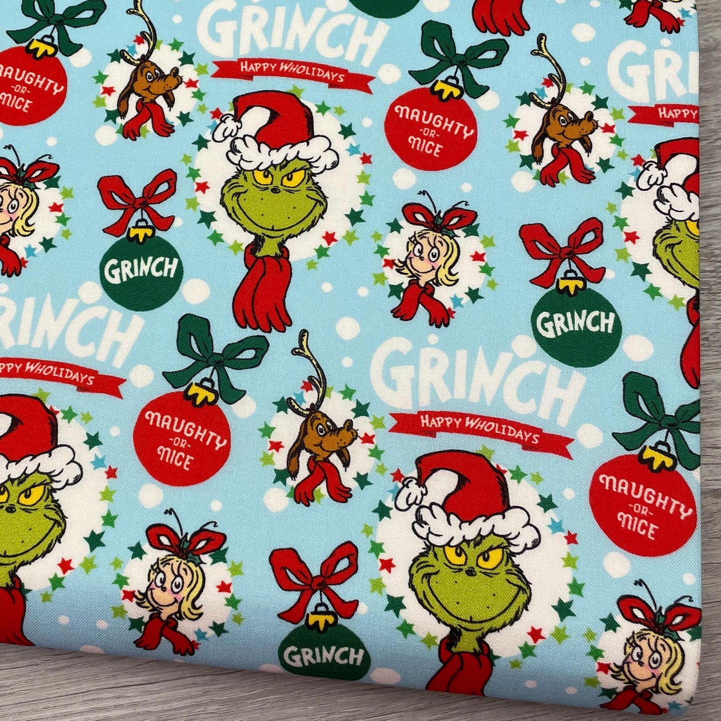 Grinch Fabric - Naughty or Nice - How the Grinch Stole Christmas